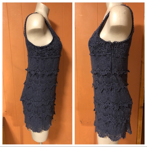 Urban Outfitters Staring at Stars Crochet Dress S Blue - Picture 2 of 5